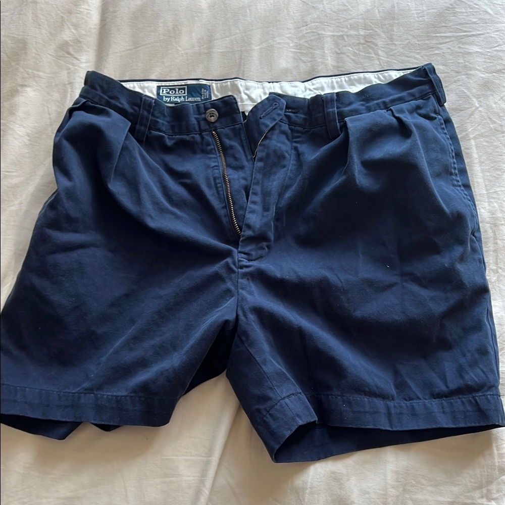 Polo by Ralph Lauren Men's Dark Blue Flat Front Shorts